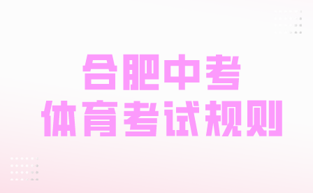 2024年安徽合肥中考体育考试规则最新公布