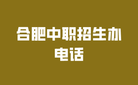 合肥中职招生办电话去哪里查询?