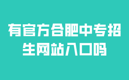 有官方合肥中专招生网站入口吗?