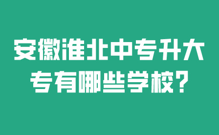 安徽淮北中专升大专有哪些学校?