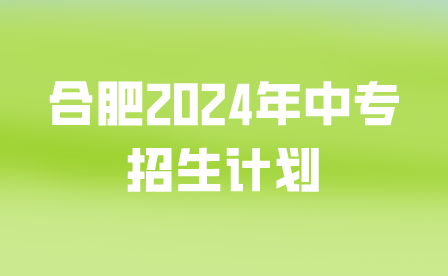 合肥2024年中专招生计划是多少?