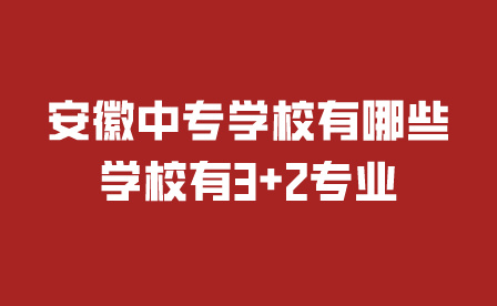 安徽中专学校有哪些学校有3+2专业