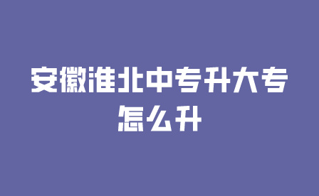 安徽淮北中专升大专怎么升