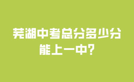 芜湖安徽中考总分多少分能上一中?