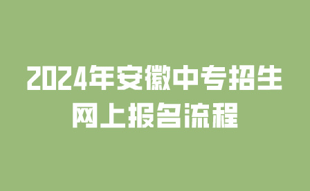 2024年安徽中专学校招生网上报名流程