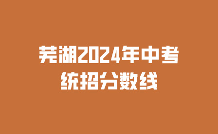 芜湖2024年中考统招分数线