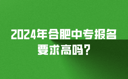 2024年合肥中专报名要求高吗?