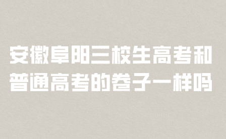 安徽阜阳三校生高考