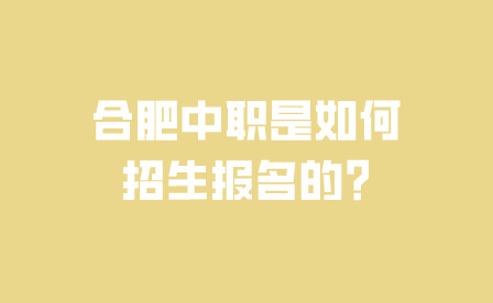 合肥中职是如何招生报名的?