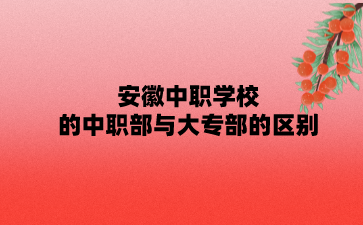 安徽中职学校的中职部与大专部的区别?