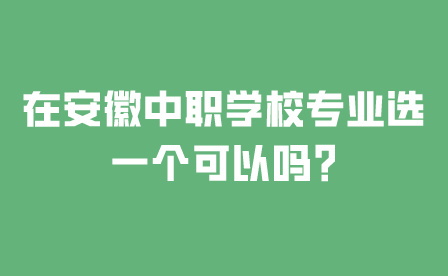 在安徽中职学校专业选一个可以吗?