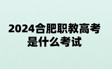 2024合肥职教高考