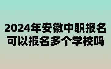2024年安徽中职报名可以报名多个学校吗?