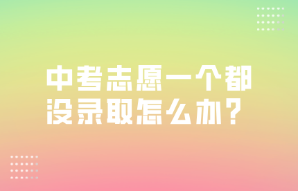 中考志愿一个都没录取怎么办？